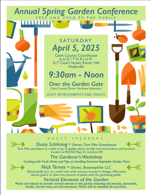 Flyer for Annual Spring Garden Conference. All information from the flyer is located on this page.