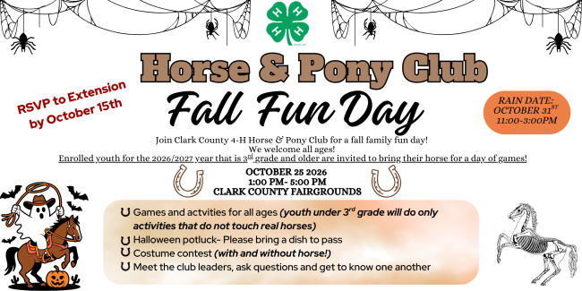 Horse and pony club fall fun day advertisment
